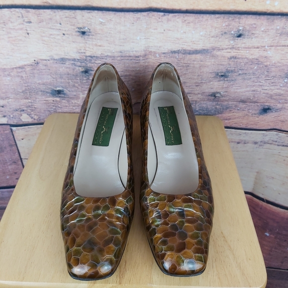 Vintage Francois Xavier leather shoes shiny snake style size 39 Made in Italy - Picture 3 of 7